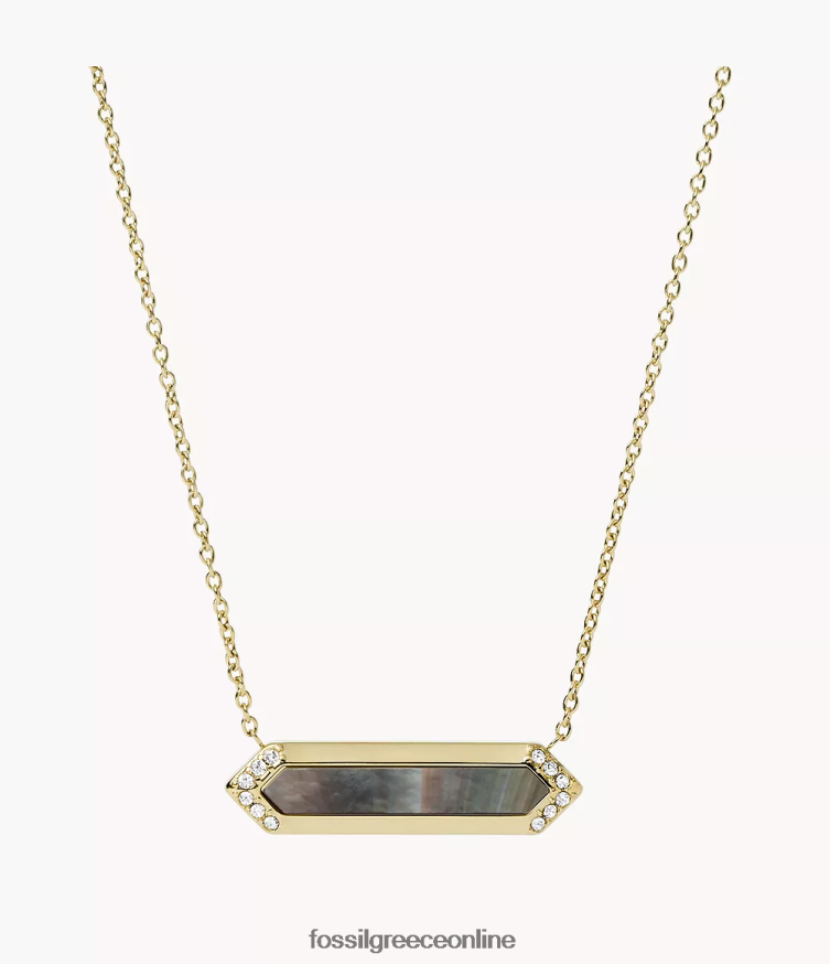 Fossil γυναίκες κολιέ κρεμαστό val FVT06R1306 κοσμήματα μαύρο και χρυσό μαύρο φίλντισι