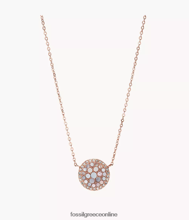 Fossil γυναίκες κολιέ val μωσαϊκό από ανοξείδωτο ατσάλι FVT06R930 κοσμήματα ροζ/ροζ χρυσό
