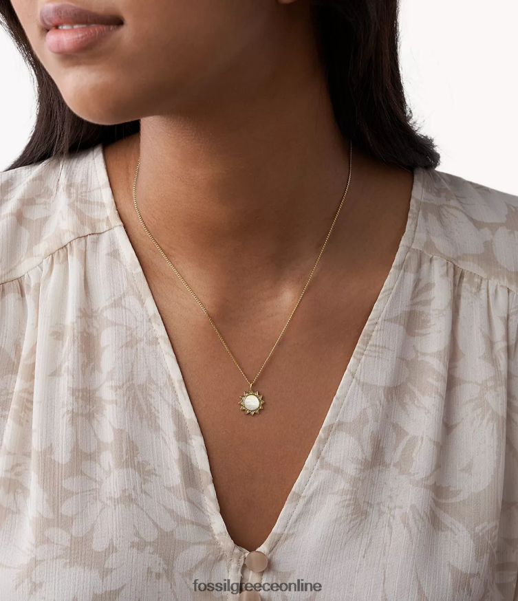 Fossil γυναίκες κολιέ val από ανοξείδωτο ατσάλι FVT06R939 κοσμήματα φίλντισι