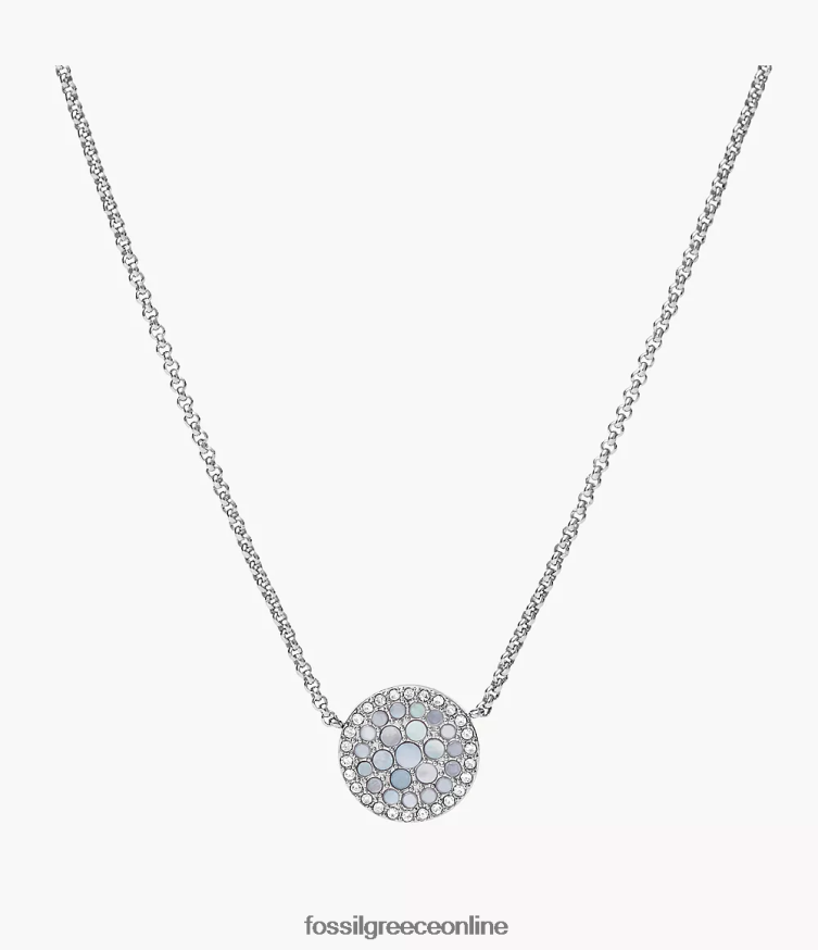 Fossil γυναίκες κολιέ val μωσαϊκό από ανοξείδωτο ατσάλι FVT06R943 κοσμήματα μπλε