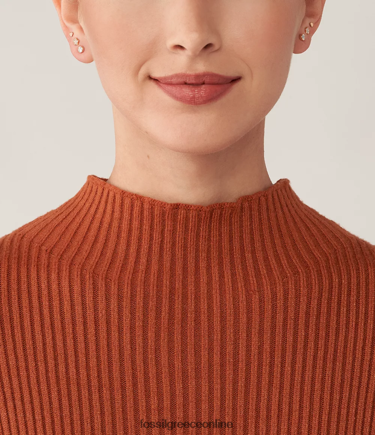 Fossil γυναίκες όλα στοιβαγμένα σκουλαρίκια από ανοξείδωτο ατσάλι FVT06R1200 κοσμήματα ροζ χρυσός τόνος