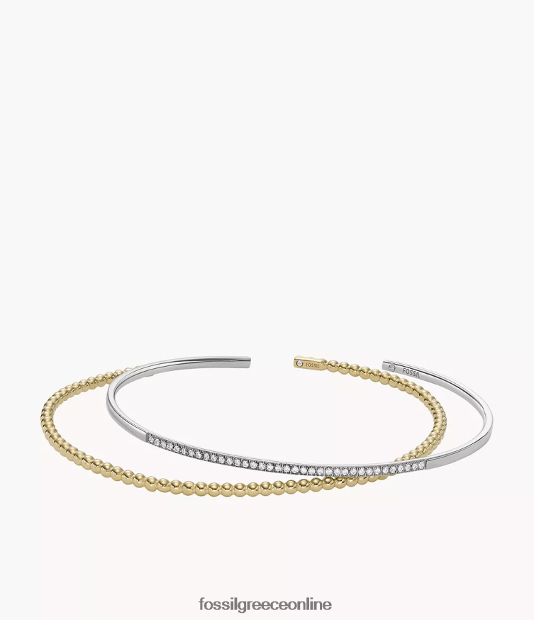 Fossil γυναίκες Σετ βραχιολιών από ανοξείδωτο ατσάλι FVT06R1311 κοσμήματα δίχρωμο ασημί και χρυσό