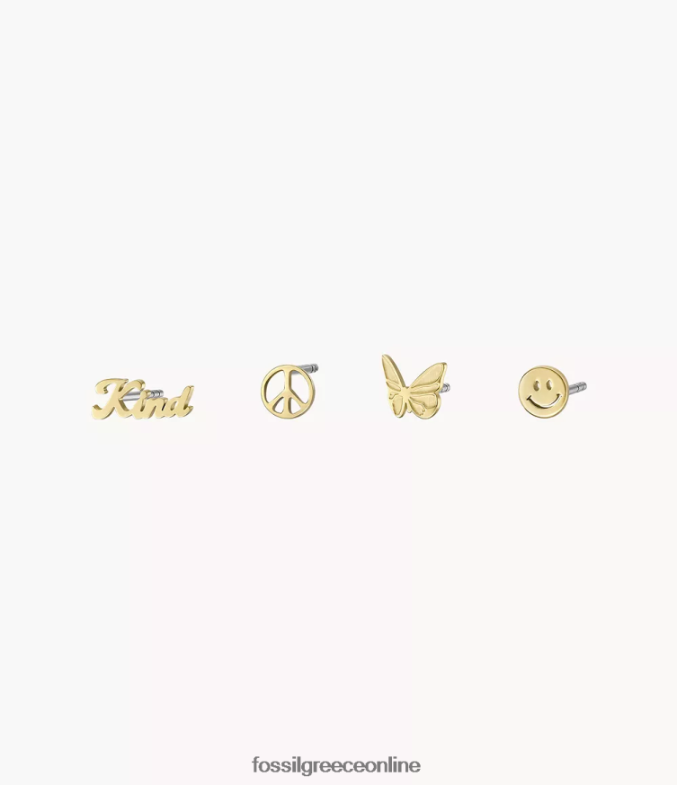 Fossil γυναίκες Σετ σκουλαρίκια από ανοξείδωτο ατσάλι la la land FVT06R1047 κοσμήματα χρυσός τόνος