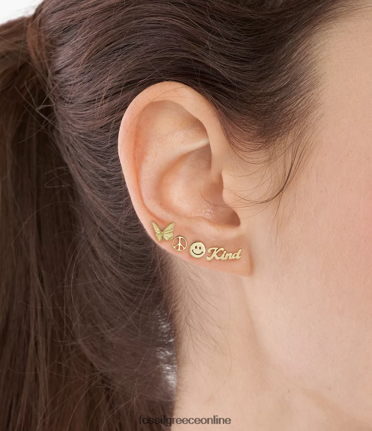 Fossil γυναίκες Σετ σκουλαρίκια από ανοξείδωτο ατσάλι la la land FVT06R1047 κοσμήματα χρυσός τόνος