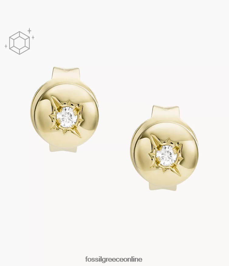 Fossil γυναίκες Ελαφρύ καρφωτό σκουλαρίκι με διαμάντι 18 καρατίων, διαφανές εργαστηριακής καλλιέργειας FVT06R1253 κοσμήματα ασήμι