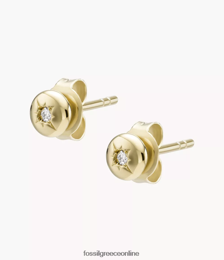 Fossil γυναίκες Ελαφρύ καρφωτό σκουλαρίκι με διαμάντι 18 καρατίων, διαφανές εργαστηριακής καλλιέργειας FVT06R1253 κοσμήματα ασήμι