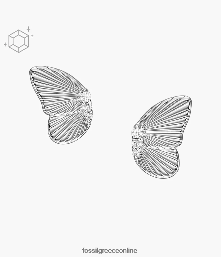 Fossil γυναίκες καρφωτά σκουλαρίκια πεταλούδες FVT06R1034 κοσμήματα ασήμι