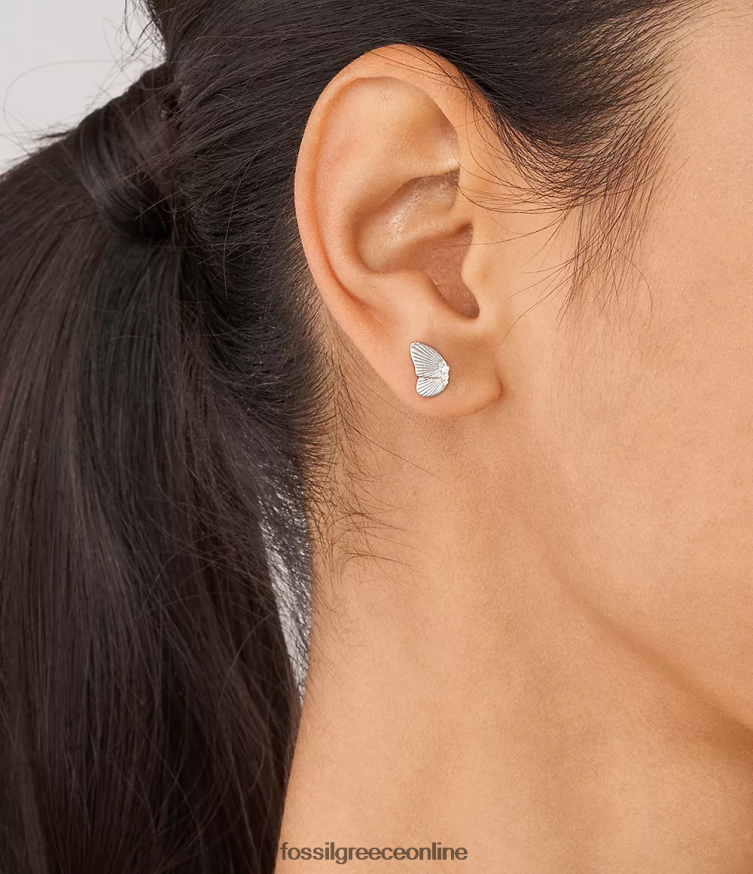 Fossil γυναίκες καρφωτά σκουλαρίκια πεταλούδες FVT06R1034 κοσμήματα ασήμι