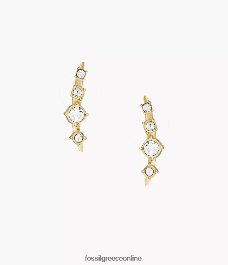 Fossil γυναίκες όλα στοιβαγμένα σκουλαρίκια ορειβάτης από ανοξείδωτο ατσάλι FVT06R1037 κοσμήματα χρυσός τόνος