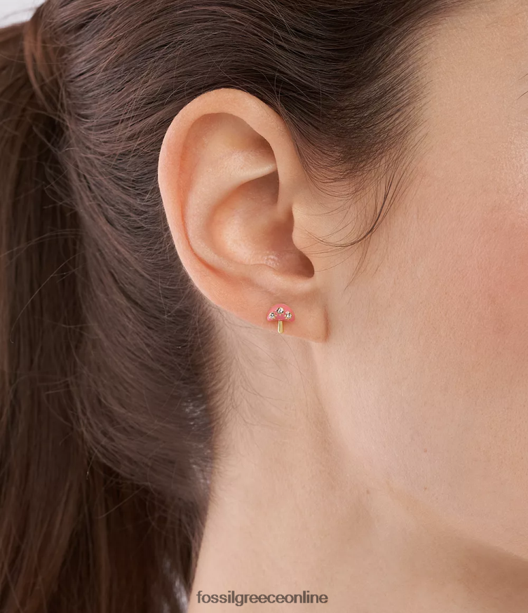 Fossil γυναίκες σκουλαρίκια σκουλαρίκια με μανιτάρια ποπ χρώματος FVT06R1042 κοσμήματα ροζ