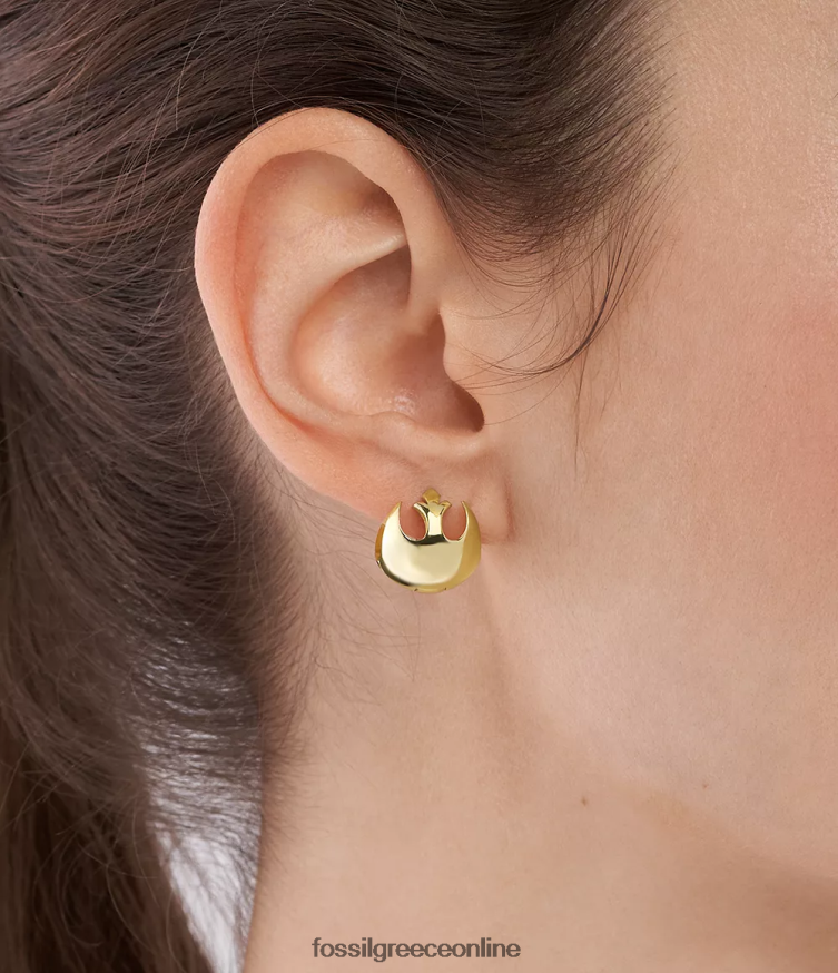 Fossil γυναίκες Σκουλαρίκια κρίκοι από ανοξείδωτο ατσάλι με αντοχή στον πόλεμο των άστρων FVT06R1048 κοσμήματα χρυσός τόνος