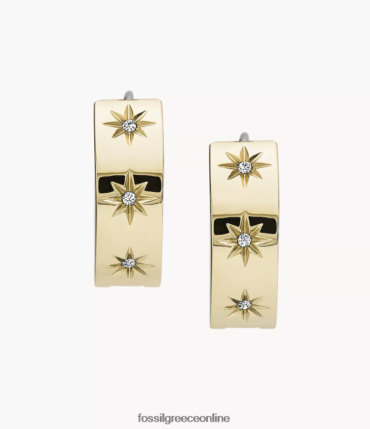 Fossil γυναίκες Σκουλαρίκι με κρίκο από ανοξείδωτο ατσάλι FVT06R1051 κοσμήματα χρυσός τόνος