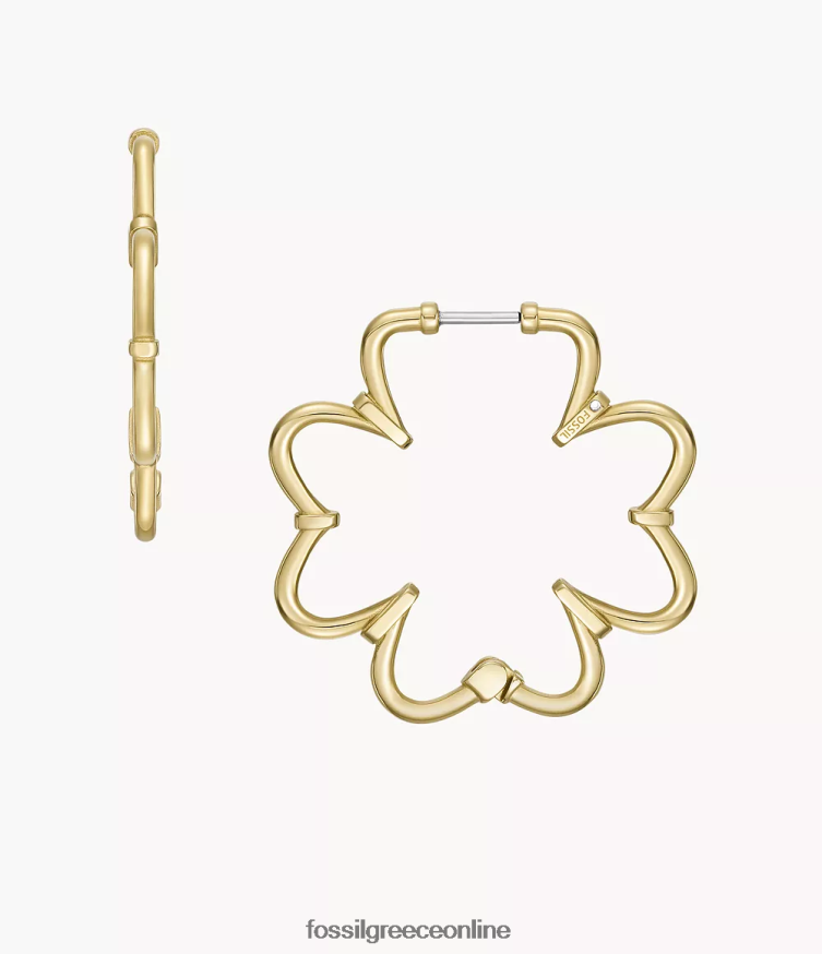 Fossil γυναίκες σκουλαρίκια κρίκοι από ανοξείδωτο ατσάλι FVT06R1053 κοσμήματα χρυσαφένιος