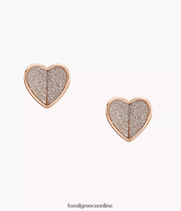 Fossil γυναίκες καρφωτά σκουλαρίκια από ανοξείδωτο ατσάλι FVT06R1062 κοσμήματα ροζ χρυσός τόνος