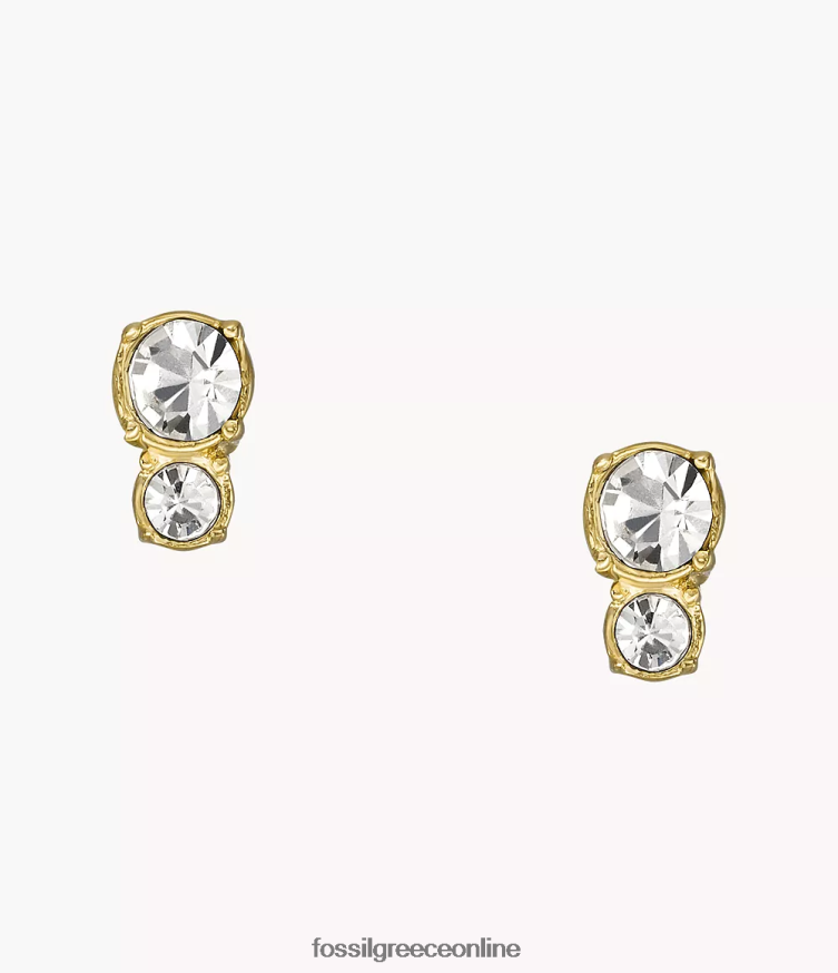 Fossil γυναίκες όλα στοιβαγμένα σκουλαρίκια από ανοξείδωτο χάλυβα FVT06R1064 κοσμήματα χρυσός τόνος