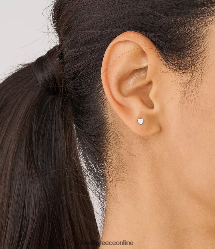 Fossil γυναίκες καρφιά σκουλαρίκια από ανοξείδωτο ατσάλι FVT06R1069 κοσμήματα ασημί-τόνος