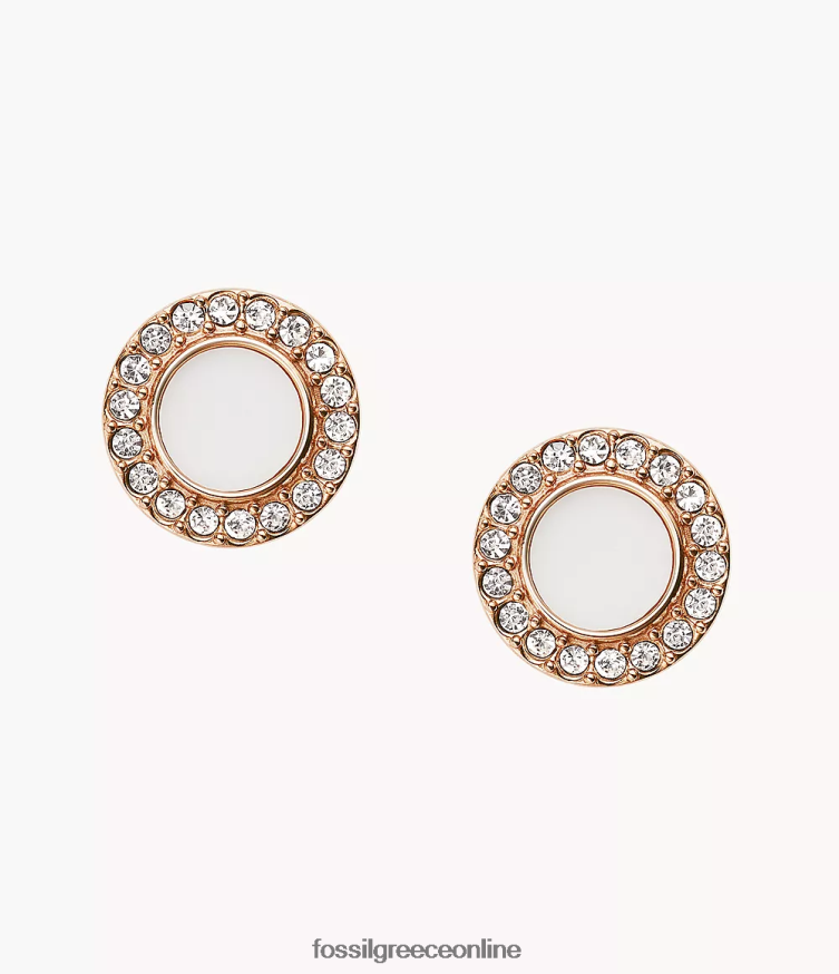 Fossil γυναίκες βαλ πέτρα γκλίτς καρφιά FVT06R1077 κοσμήματα ροζ χρυσό/λευκό