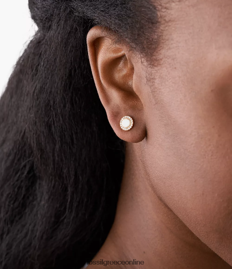 Fossil γυναίκες βαλ πέτρα γκλίτς καρφιά FVT06R1077 κοσμήματα ροζ χρυσό/λευκό