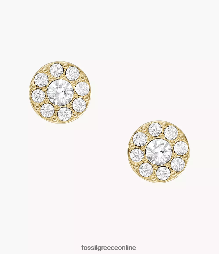 Fossil γυναίκες όλα στοιβαγμένα σκουλαρίκια από ανοξείδωτο χάλυβα FVT06R1078 κοσμήματα χρυσός τόνος