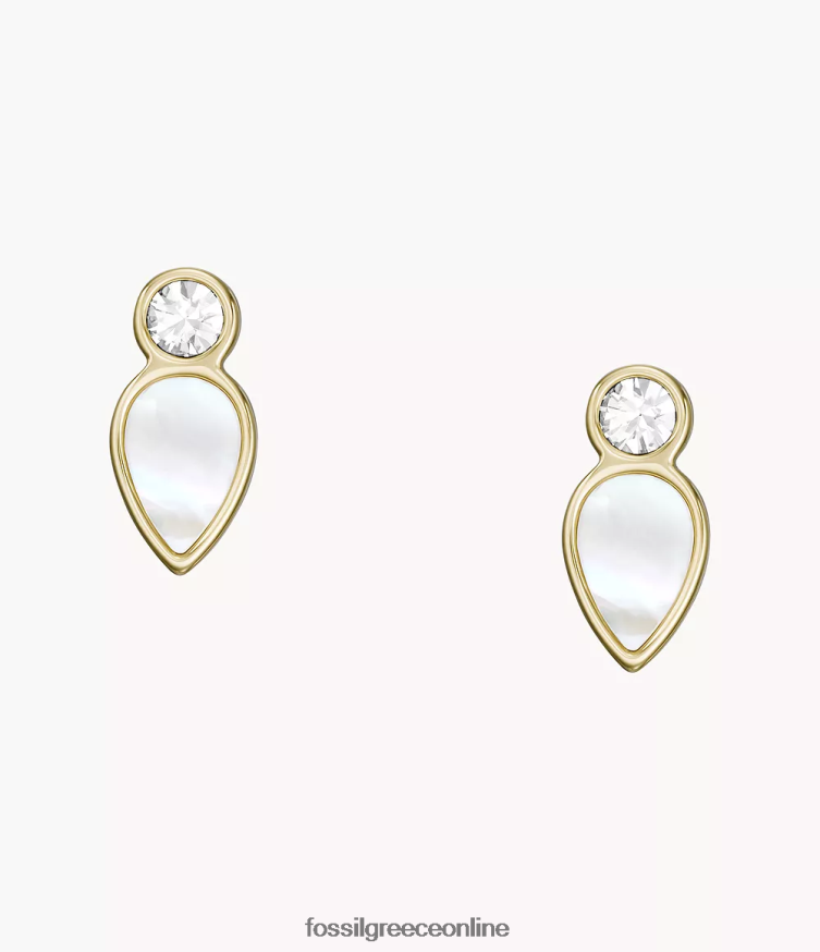 Fossil γυναίκες σκουλαρίκια δάκρυ FVT06R1084 κοσμήματα λευκή μητέρα του μαργαριταριού