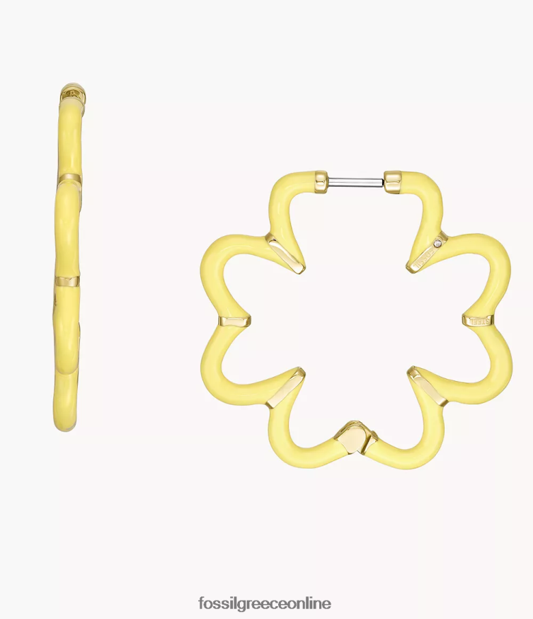 Fossil γυναίκες Χρώμα ποπ σκουλαρίκια κρίκοι από ανοξείδωτο ατσάλι FVT06R1085 κοσμήματα χρυσός τόνος