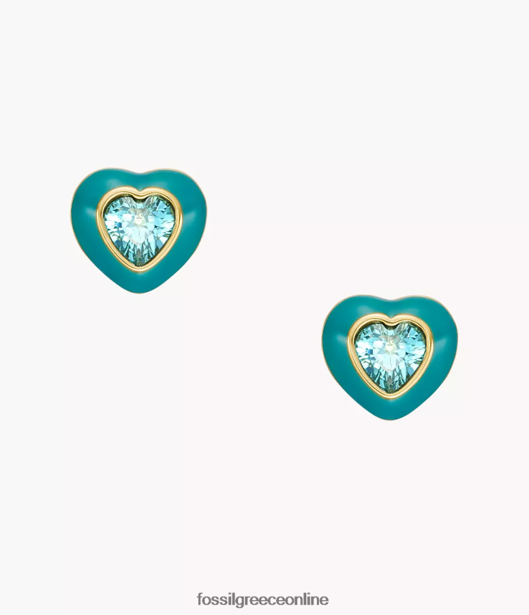 Fossil γυναίκες καρφωτά σκουλαρίκια ποπ καρδιά χρώματος FVT06R1086 κοσμήματα μπλε