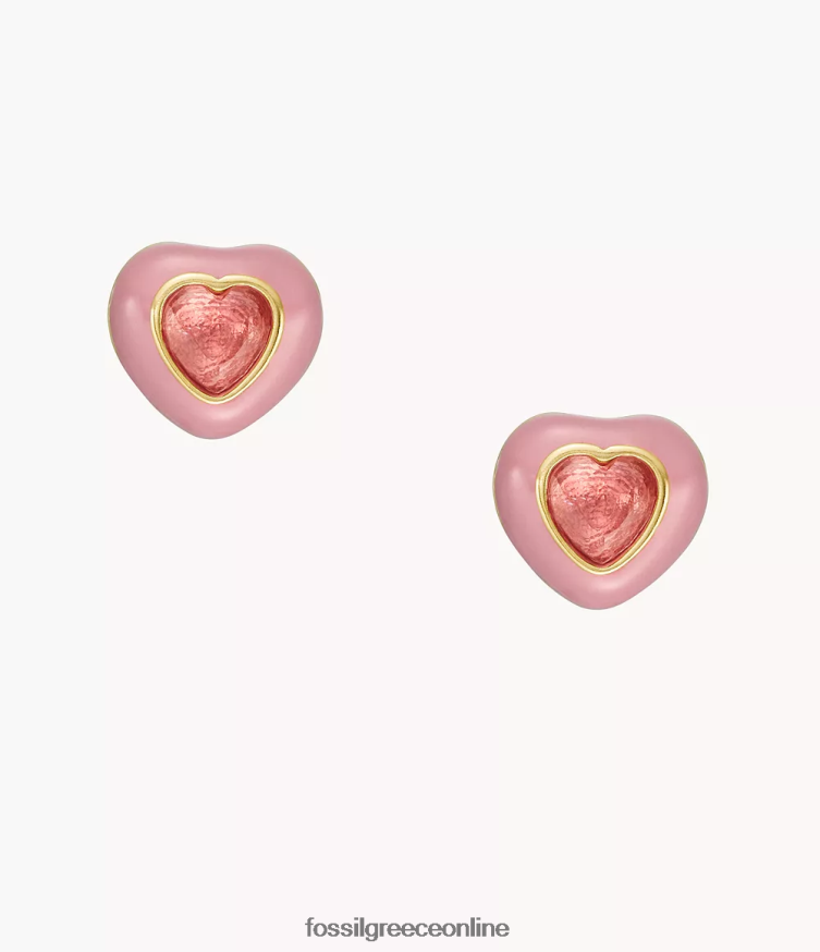 Fossil γυναίκες καρφωτά σκουλαρίκια ποπ καρδιά χρώματος FVT06R1088 κοσμήματα ροζ