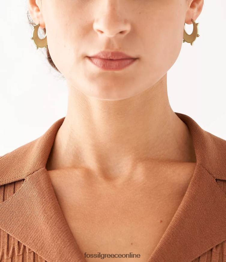 Fossil γυναίκες σκουλαρίκια με κρίκοι ήλιου του Τέξας FVT06R1205 κοσμήματα τουρκουάζ