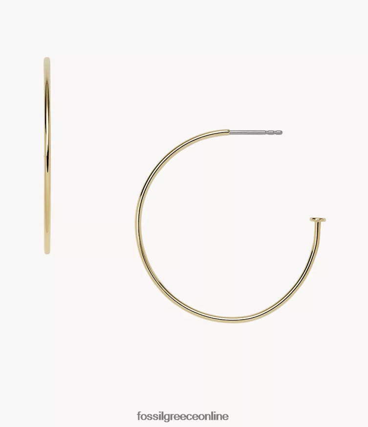 Fossil γυναίκες corra oh τόσο γοητευτικά σκουλαρίκια κρίκοι από ανοξείδωτο ατσάλι FVT06R1165 κοσμήματα χρυσός τόνος