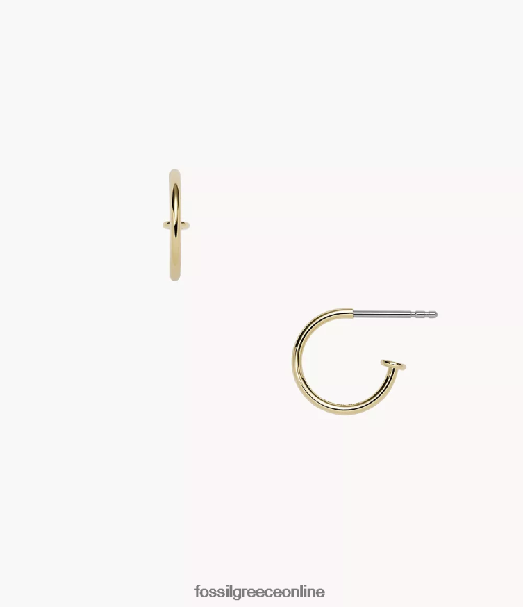 Fossil γυναίκες corra oh τόσο γοητευτικά σκουλαρίκια κρίκοι από ανοξείδωτο ατσάλι FVT06R1257 κοσμήματα χρυσός τόνος