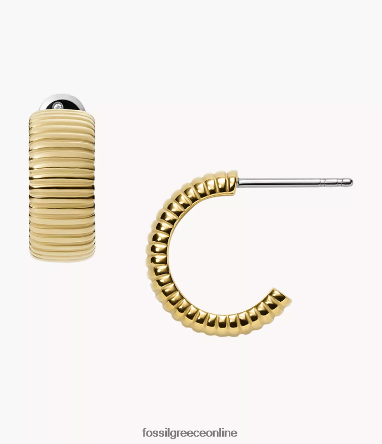 Fossil γυναίκες georgia vintage σκουλαρίκια κρίκοι από ανοξείδωτο ατσάλι FVT06R1241 κοσμήματα χρυσός τόνος