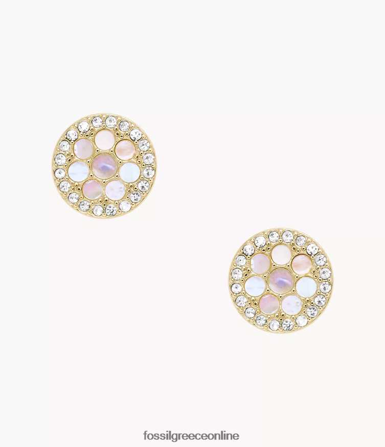Fossil γυναίκες σκουλαρίκια μωσαϊκό sadie FVT06R1049 κοσμήματα λευκή μητέρα του μαργαριταριού