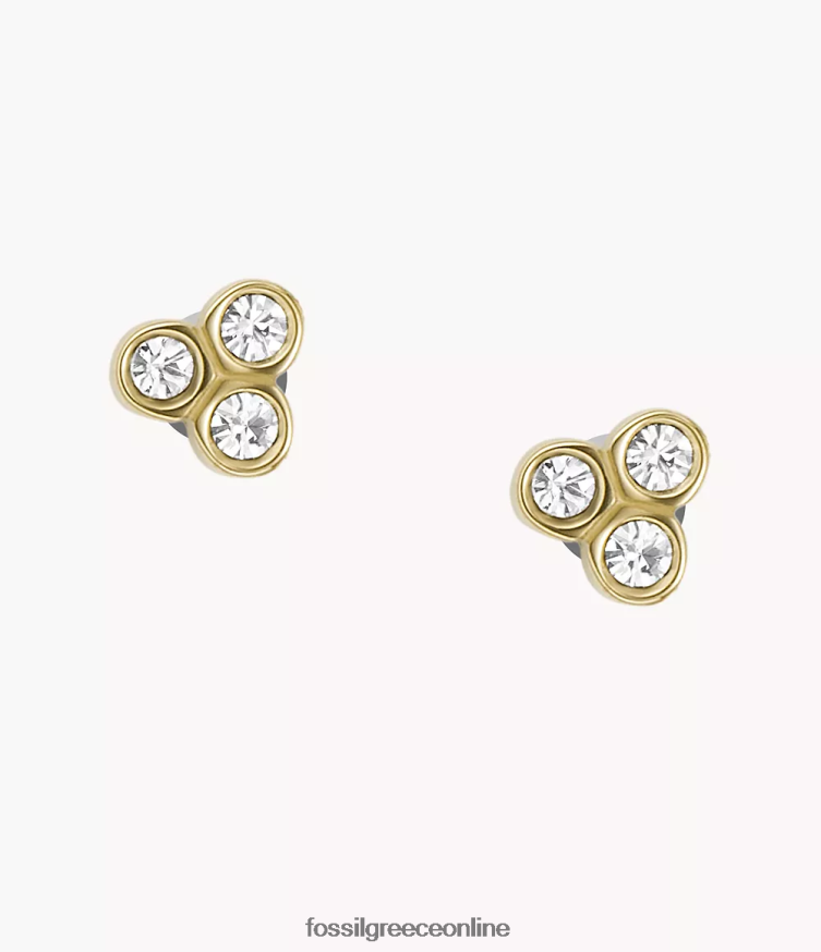 Fossil γυναίκες καρφωτά σκουλαρίκια από ανοξείδωτο ατσάλι sadie trio glitz FVT06R1045 κοσμήματα χρυσός τόνος