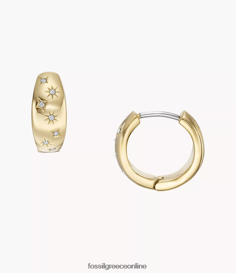 Fossil γυναίκες σκουλαρίκια κρίκου από ανοξείδωτο χάλυβα sadie under the stars FVT06R1033 κοσμήματα χρυσός τόνος