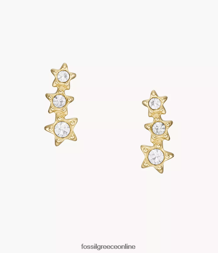 Fossil γυναίκες σκουλαρίκια ορειβάτης από ανοξείδωτο χάλυβα sadie under the stars FVT06R1075 κοσμήματα χρυσός τόνος