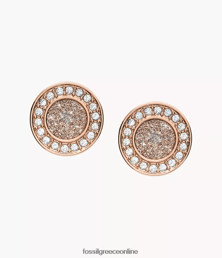 Fossil γυναίκες Σκουλαρίκι sutton halo FVT06R1050 κοσμήματα ροζ χρυσός τόνος