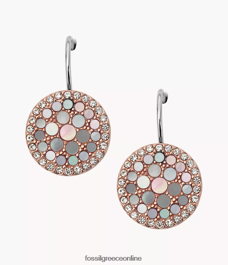 Fossil γυναίκες val σκουλαρίκια με δίσκο μωσαϊκό FVT06R1046 κοσμήματα φίλντισι