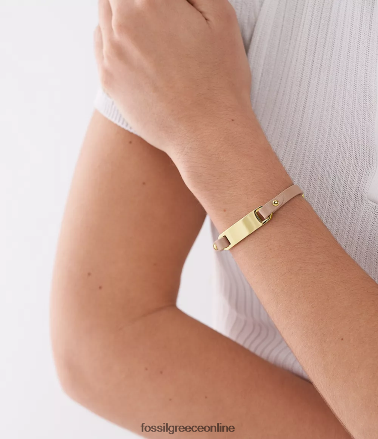 Fossil γυναίκες βραχιόλι με δερμάτινο λουράκι με πλάκα FVT06R1001 κοσμήματα latte καφέ