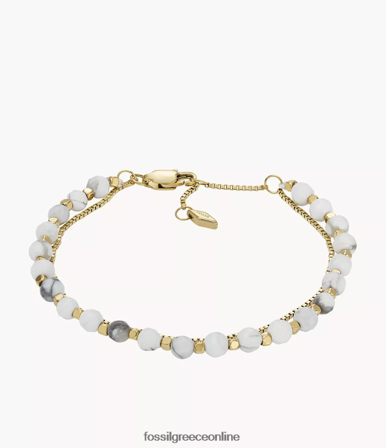 Fossil γυναίκες όλο στοιβαγμένο βραχιόλι με χάντρες με αλυσίδα FVT06R1004 κοσμήματα ουρλιθοειδής