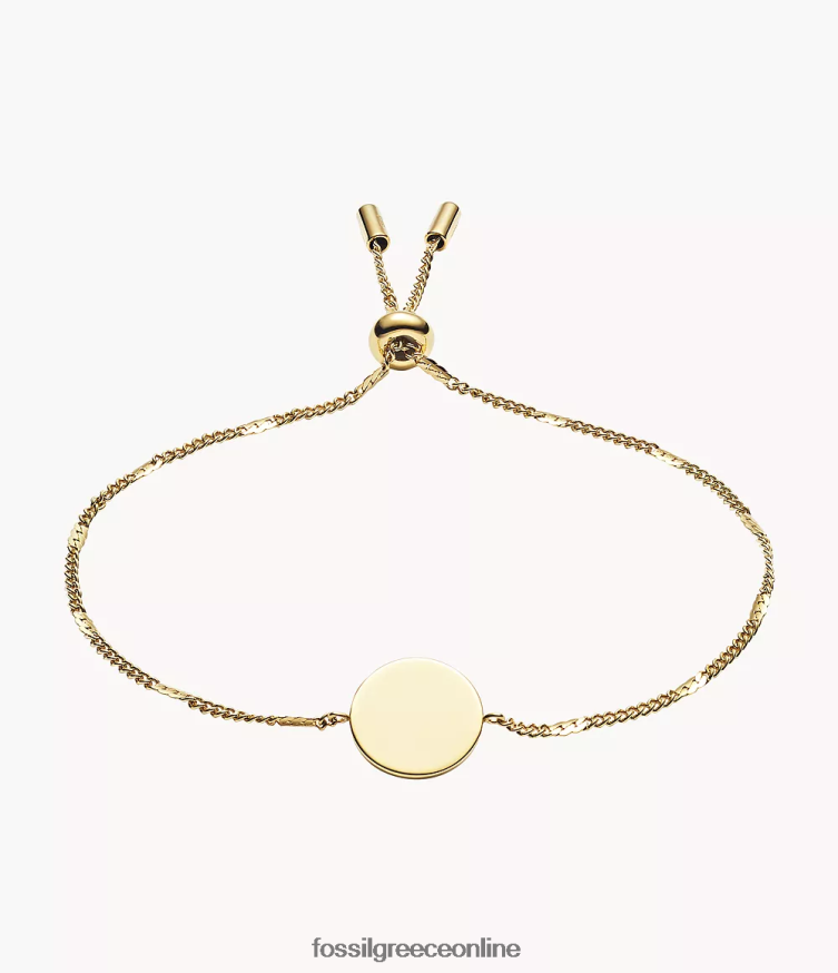 Fossil γυναίκες βραχιόλι από ανοξείδωτο ατσάλι με δίσκο λωρίδας FVT06R1005 κοσμήματα χρυσός τόνος