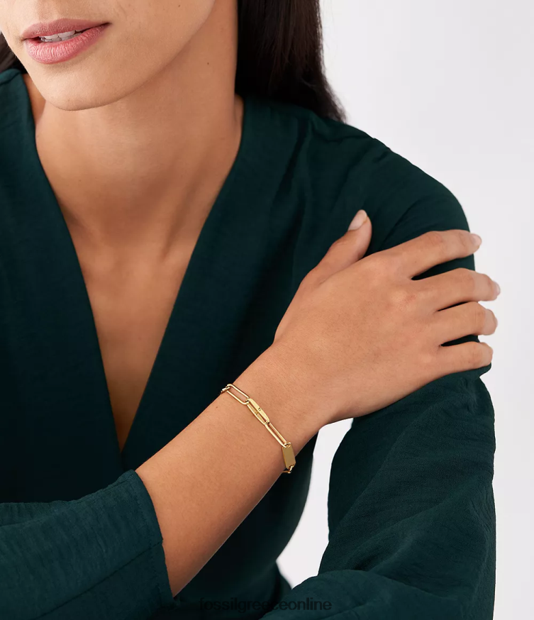 Fossil γυναίκες βραχιόλι με αλυσίδα από ανοξείδωτο ατσάλι από κληρονομιά FVT06R1014 κοσμήματα χρυσός τόνος