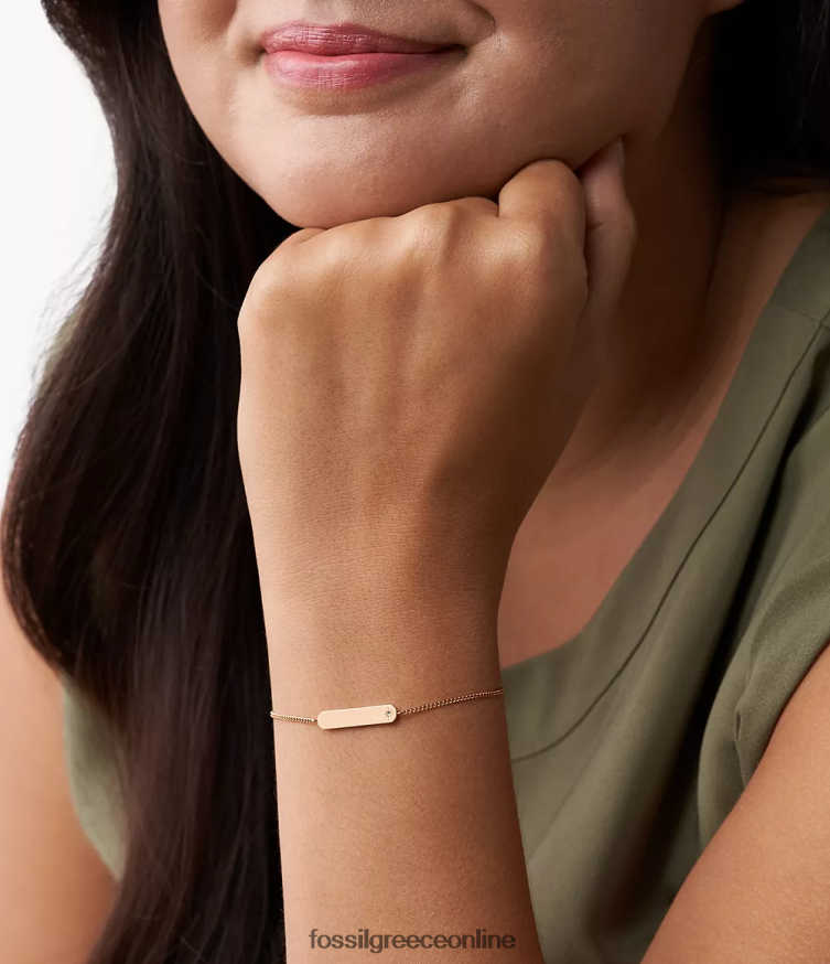 Fossil γυναίκες βραχιόλι με αλυσίδα από ανοξείδωτο ατσάλι FVT06R970 κοσμήματα ροζ χρυσός τόνος