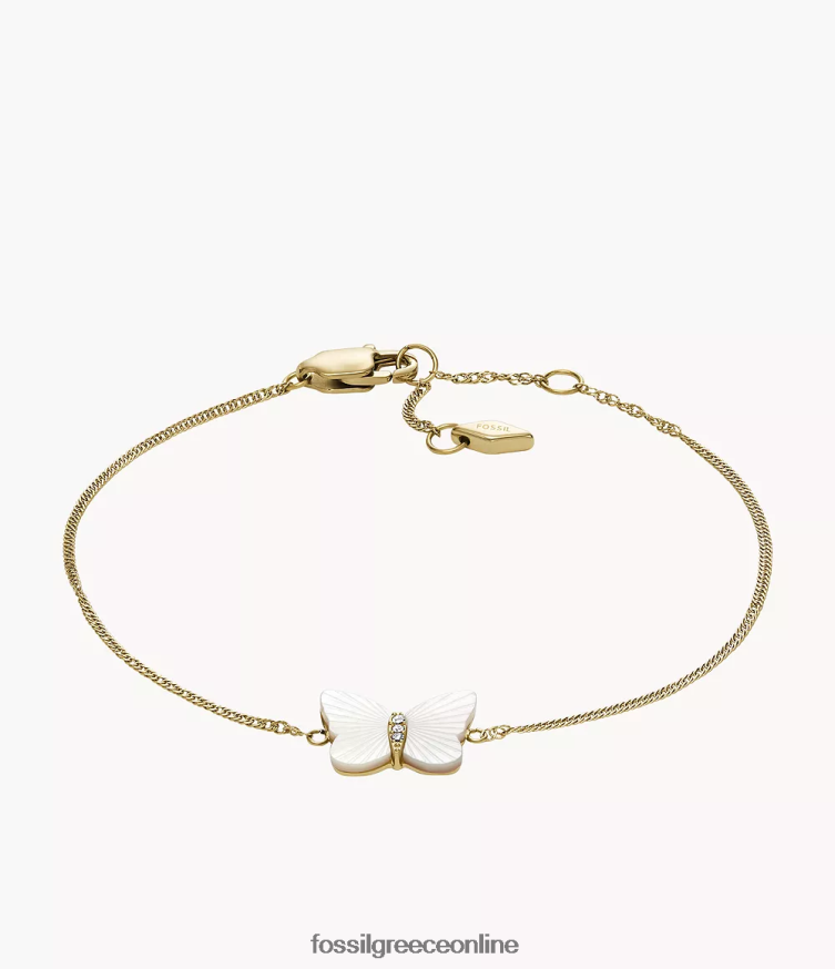 Fossil γυναίκες βραχιόλι με αλυσίδα με ακτινοβόλο φτερά FVT06R973 κοσμήματα λευκή μητέρα του μαργαριταριού