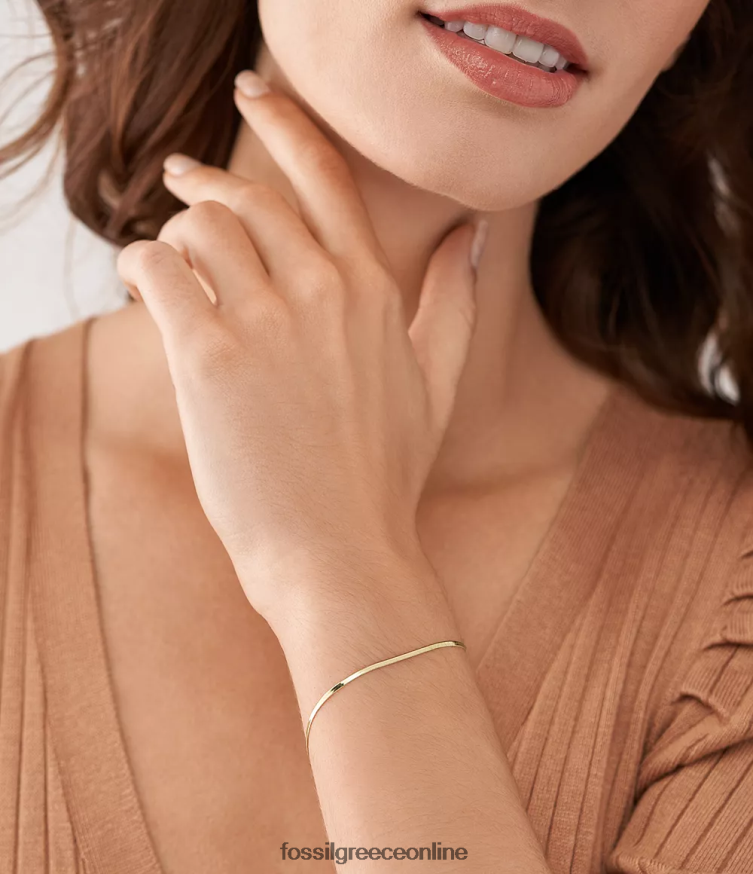 Fossil γυναίκες βραχιόλι με αλυσίδα από ανοξείδωτο ατσάλι FVT06R978 κοσμήματα χρυσός τόνος