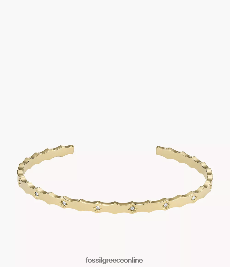 Fossil γυναίκες Βραχιόλι με μανσέτα από ανοξείδωτο ατσάλι με χτένια FVT06R989 κοσμήματα χρυσός τόνος