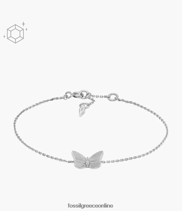 Fossil γυναίκες βραχιόλι με αλυσίδα πεταλούδες FVT06R992 κοσμήματα ασήμι