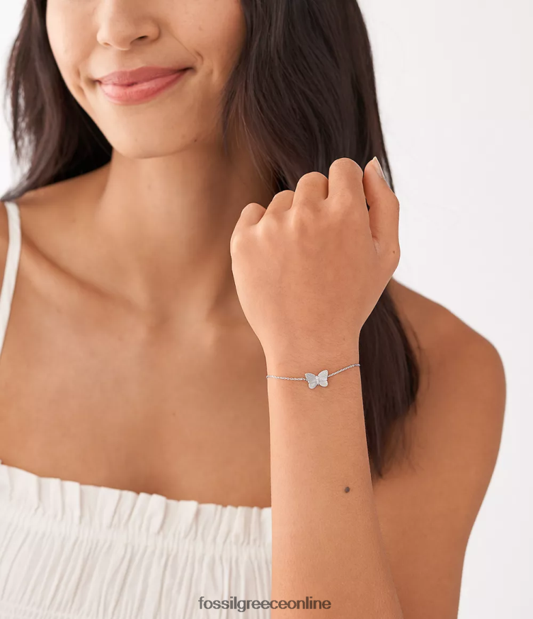 Fossil γυναίκες βραχιόλι με αλυσίδα πεταλούδες FVT06R992 κοσμήματα ασήμι