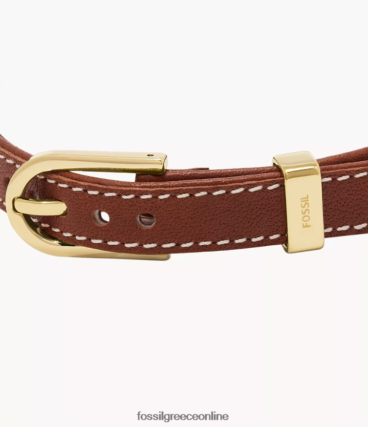 Fossil γυναίκες Heritage d-link δερμάτινο βραχιόλι με λουράκι FVT06R1002 κοσμήματα καφέ και λευκό