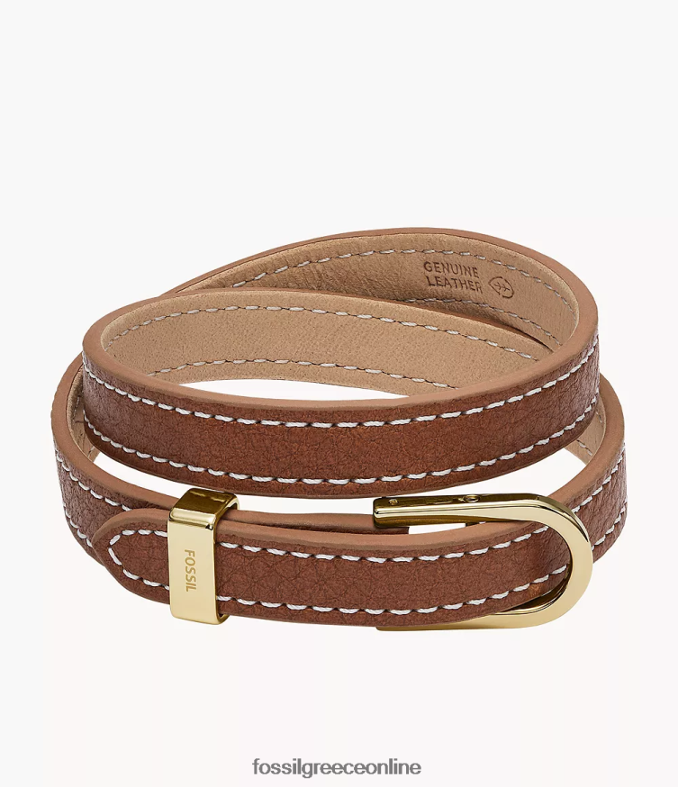 Fossil γυναίκες Heritage d-link δερμάτινο βραχιόλι με λουράκι FVT06R1208 κοσμήματα καφέ