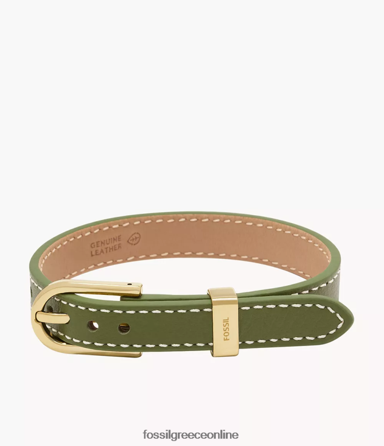 Fossil γυναίκες Heritage d-link δερμάτινο βραχιόλι με λουράκι FVT06R1214 κοσμήματα μέτριο πράσινο
